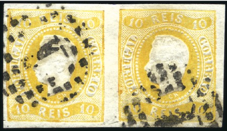 Stamp of Portugal 1866-67 King Luiz, curved labels, imperforate, att