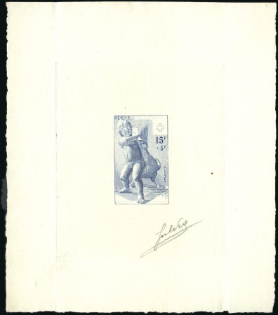 Stamp of France 1952-59, CROIX-ROUGE Lot de 17 épreuves d'artiste 