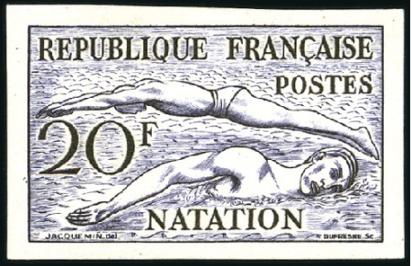Stamp of France 1924-68, JEUX OLYMPIQUES Collection sur pages dont