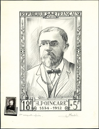 Stamp of France 1952 H. Poincaré, Maquette grand format d'un Proje