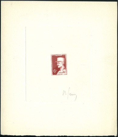 Stamp of France 1948-53, Maréchal Leclerc, lot de 10 épreuves dont