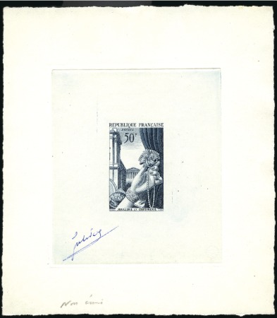 Stamp of France 1952-57, Lot d'épreuves d'artiste sur 4 timbres av