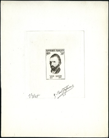 Stamp of France 1931-74, env. 190 épreuves d'artiste dont 1931 Exp