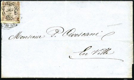 Stamp of Egypt » 1866 First Issue 10pa Brown perf.12 1/2 tied to entire sent locally