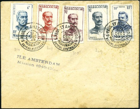 Stamp of Colonies françaises » TAAF 1949 Lettre du 31.12.49 avec cachet "ILE AMSTERDAM