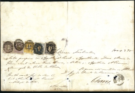 Stamp of Portugal 1875 Judicial document bearing 1866-67 King Luis, 