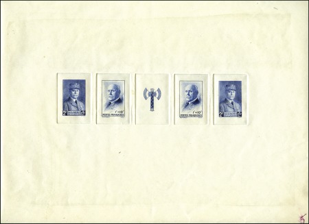 Stamp of France 1943 Bande Francisque en projet d'épreuve d'artist