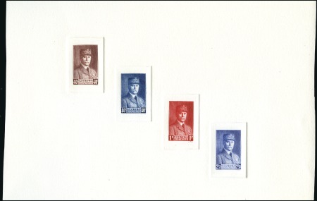Stamp of France 1940-41 Pétain, les 4 valeurs grand format en proj