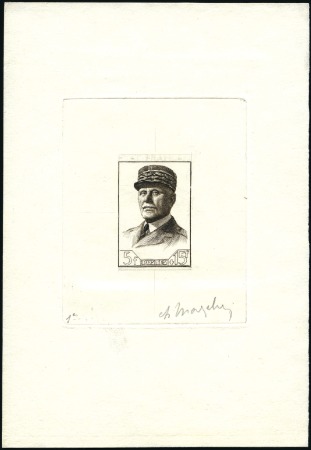 Stamp of France 1941-43, Pétain, 15 épreuves d'artiste ou de coule