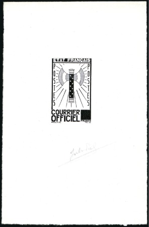 Stamp of France 1943 SERVICE Francisque, deux épreuves sans valeur