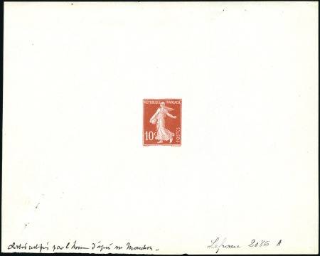 Stamp of France 1906 10c inscriptions maigres, 10c rouge en épreuv