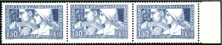Stamp of France 1928 Le Travail, les trois types se-tenant, **, TB