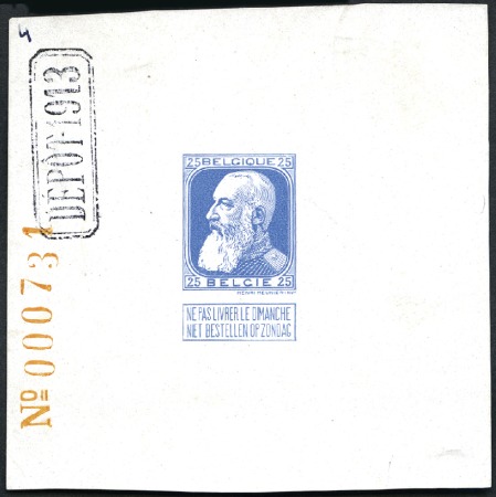 Stamp of Belgium » General issues from 1894 onwards 1905 Grosse Barbe, 25c épreuve du coin, réimpressi