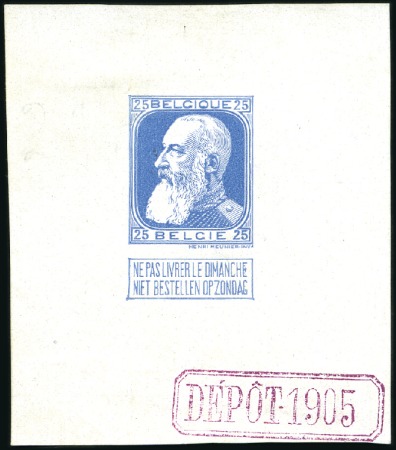 Stamp of Belgium » General issues from 1894 onwards 1905 Grosse Barbe, 25c épreuve du coin, en couleur