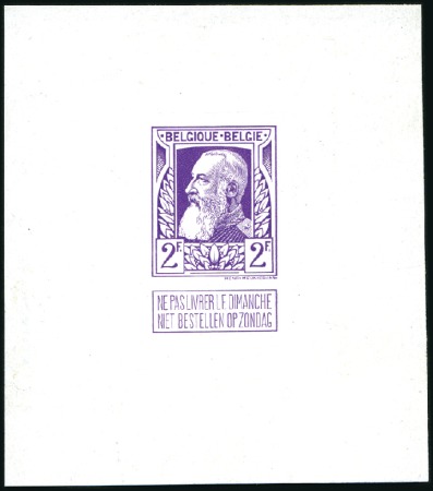Stamp of Belgium » General issues from 1894 onwards 1905 Grosse Barbe, 2F épreuve du coin, en couleur 