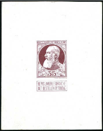 Stamp of Belgium » General issues from 1894 onwards 1905 Grosse Barbe, 35c épreuve du coin, en brun-vi