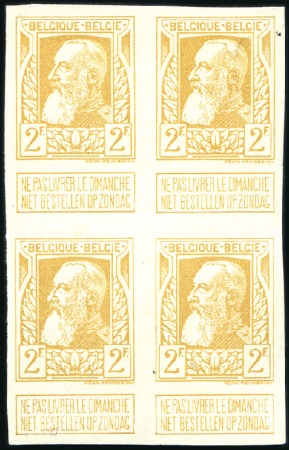 Stamp of Belgium » General issues from 1894 onwards 1905 Grosse Barbe, lot d'épreuves de la planche en