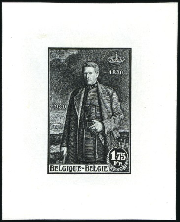 Stamp of Belgium » General issues from 1894 onwards 1930 Indépendance, 1F75 épreuve du coin, en gris-a