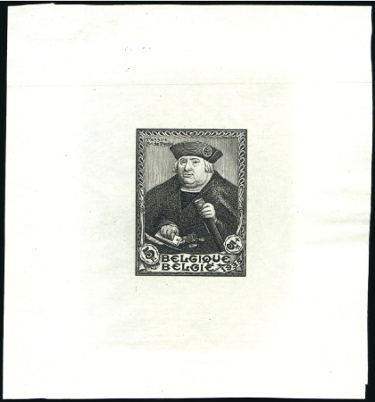 Stamp of Belgium » General issues from 1894 onwards 1936 SITEB, 5F épreuve du coin, en noir-olive, sur