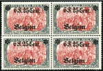 Stamp of Germany » German WWI Occupation Issues » Belgium 1916 Surcharges "Cent. ou F.", les deux hautes val