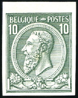 Stamp of Belgium » Belgique. 1884-91 Nouveaux types, nouvelles valeurs - La Genèse 10c, dix épreuves de la planche en couleurs divers