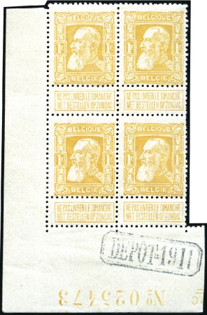 Stamp of Belgium » General issues from 1894 onwards 1905 Grosse Barbe, série complète en bloc de quatr