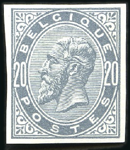 Stamp of Belgium » Belgique. 1883 Nouvelles valeurs - La Genèse Réimpression de 1945 des quatre valeurs. tirage 50