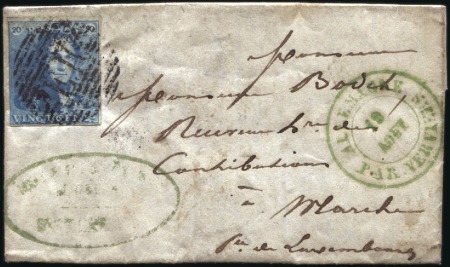 Stamp of Belgium » 1849 Epaulettes (COB 1-2) Lettre datée de Verviers affranchie par 20c (COB 2