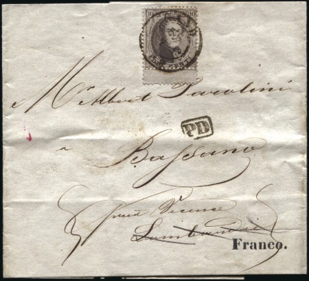 Stamp of Belgium » Belgique. 1863 Médaillons dentelés 14 1/2 10c Médaillon dentelé avec petit interpanneau en b