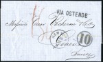 Stamp of Switzerland / Schweiz » Nachportomarken (Auslandsbriefe) KUBA: 1869-70 Unbezahlter Faltbrief