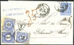 Stamp of Switzerland / Schweiz » Nachportomarken (Auslandsbriefe) FRANKREICH: 1879 Unterfrankierter Faltbrief