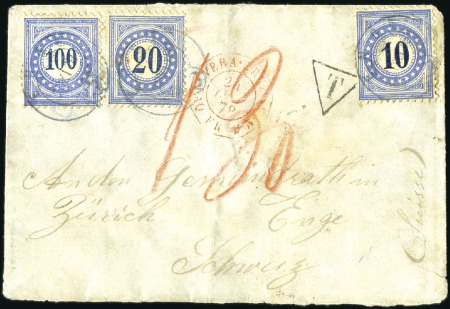 Stamp of Switzerland / Schweiz » Nachportomarken (Auslandsbriefe) MEXICO: 1878 Unterfrankierter Brief von Chiapas nach Enge