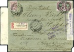 Stamp of Russia » Russia Post in China - Manchuria HARBIN WHARF: 1918 Registered cover to Stockholm f