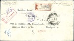 Stamp of Russia » Russia Post in China - Manchuria HARBIN WHARF: 1920 Registered cover to USA franked