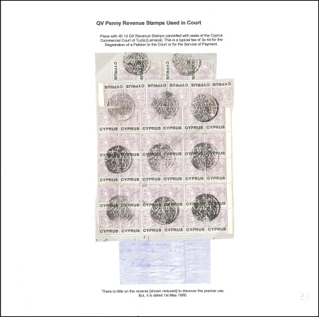 Stamp of Cyprus THE CHRISTOPHER PODGER COLLECTION OF REVENUE STAMP