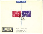 Stamp of Israel » Israel General Issues, 1948 to date 1950 UPU set, FDCs franked by tete-beche and tete-