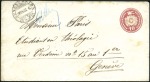 Stamp of Switzerland / Schweiz » Ganzsachen » Briefumschläge 1867-68 10C karminrot