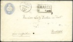 Stamp of Switzerland / Schweiz » Ganzsachen » Briefumschläge 1869 30C blau, Umschlag von Brienz nach Nauchâtel