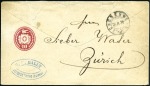 Stamp of Switzerland / Schweiz » Ganzsachen » Briefumschläge 1874-77 10C karminrot, Umschlag kleines Format