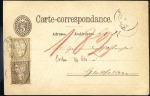 Stamp of Switzerland / Schweiz » Ganzsachen » Postkarten 1875 5C braun und Zusatzfrankatur Sitzende Helvetia