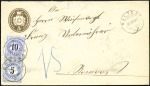 Stamp of Switzerland / Schweiz » Nachportomarken (Inlandsbriefe) 1881 Unterfrankierter Tübli-Fernbrief 5C
