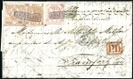 Stamp of Italian States » Naples ATTRACTIVE 3-VALUE FRANKING GOING ABROAD

1858 C