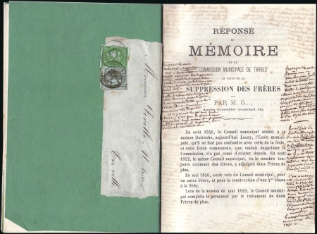 Stamp of France SCARCE PRINTED MATTER USAGE ON COMPLETE DOCUMENT
