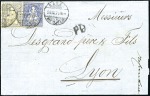Stamp of Switzerland / Schweiz » Sitzende Helvetia Gezaehnt » Frankaturen 30C ultramarin zusammen mit 30C mattultramarin