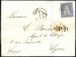Stamp of Switzerland / Schweiz » Preussisch-Französischer Krieg 1870 (20. Dez.) 30C ultramarin auf Faltbrief