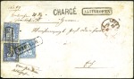Stamp of Switzerland / Schweiz » Sitzende Helvetia Gezaehnt » Frankaturen 10C blau, 10C dunkelblau und 10C grünlichblau