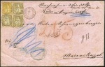 Stamp of Switzerland / Schweiz » Sitzende Helvetia Gezaehnt » Frankaturen 20C orange und 5C braun (3), weisses Papier
