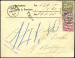 Stamp of Switzerland / Schweiz » Sitzende Helvetia Gezaehnt » Frankaturen 1Fr golden, 50C lila und 10C rot, weisses Papier