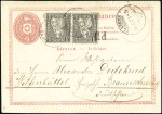 Stamp of Switzerland / Schweiz » Sitzende Helvetia Gezaehnt » Destinationen DEUTSCHLAND 1873: 3C schwarz, waagrechtes Paar