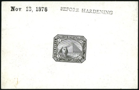 Stamp of Egypt » 1879 De La Rue 5pa De La Rue die proof in black on glossy card, 9